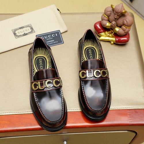 Gucci Mens Shoes Leather Design Luxury Brand Business Dress Shoes for Men with Original Box Whatsapp【+1-3239614486】