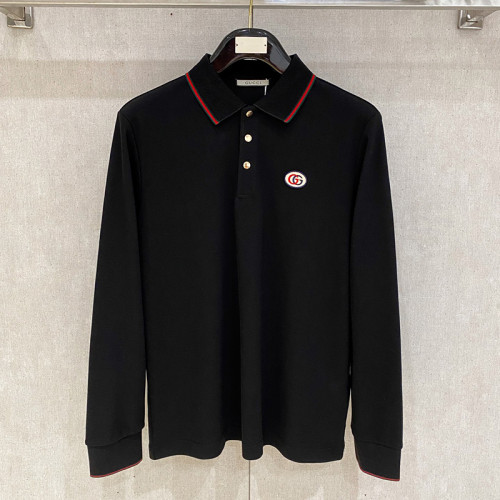 Gucci Luxury Brand Mens Long Sleeve T-Shirt Polo Shirt COTTON PIQUET POLO SHIRT WITH PRINT Whatsapp 【+1-3239614486】