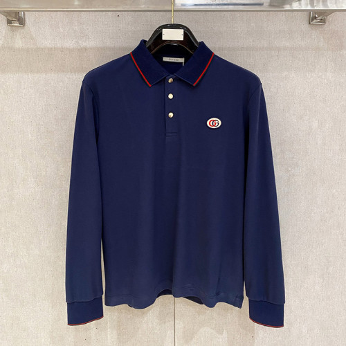 Gucci Luxury Brand Mens Long Sleeve T-Shirt Polo Shirt COTTON PIQUET POLO SHIRT WITH PRINT Whatsapp 【+1-3239614486】