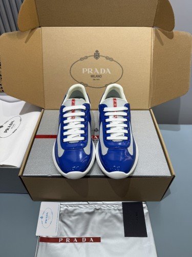 Prada Mens Shoes Sneakers Casual Luxury Brand Prada America's Cup Soft Rubber And Bike Fabric Sneakers with Original Box Whatsapp【+1-3239614486】