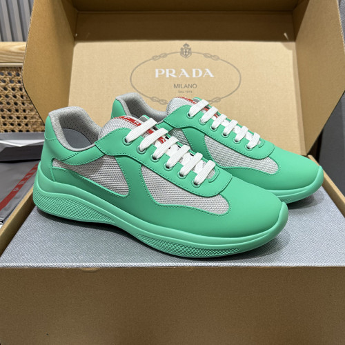 Prada Mens Shoes Sneakers Casual Luxury Brand Prada America's Cup Soft Rubber And Bike Fabric Sneakers with Original Box Whatsapp【+1-3239614486】