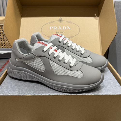 Prada Mens Shoes Sneakers Casual Luxury Brand Prada America's Cup Soft Rubber And Bike Fabric Sneakers with Original Box Whatsapp【+1-3239614486】