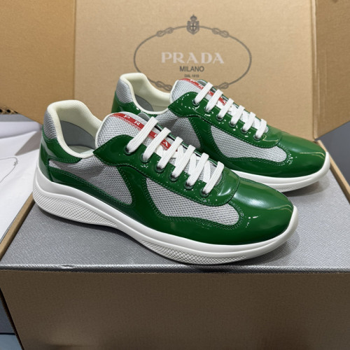 Prada Mens Shoes Sneakers Casual Luxury Brand Prada America's Cup Soft Rubber And Bike Fabric Sneakers with Original Box Whatsapp【+1-3239614486】