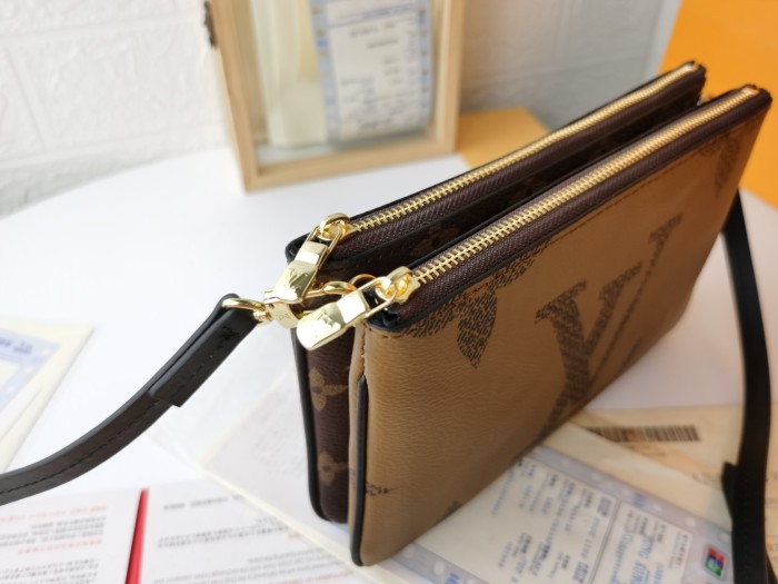 Louis Vuitton Womens Bags Clutch Wallets Luxury Brand Double Zip Pochette Other Monogram Canvas M69203 with Original Box whatsapp 【+1-3239614486】