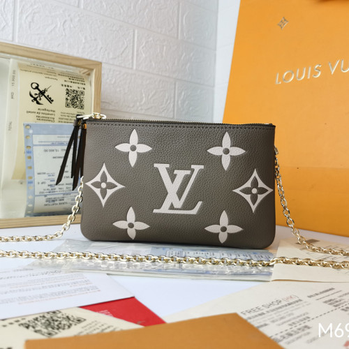 Louis Vuitton Womens Bags Clutch Wallets Luxury Brand Double Zip Pochette Other Monogram Canvas M69203 with Original Box whatsapp 【+1-3239614486】