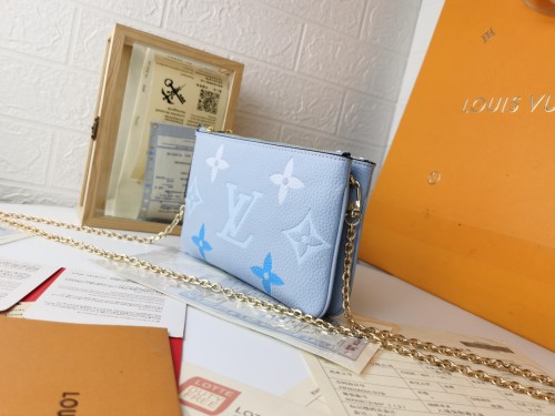 Louis Vuitton Womens Bags Clutch Wallets Luxury Brand Double Zip Pochette Other Monogram Canvas M69203 with Original Box whatsapp 【+1-3239614486】