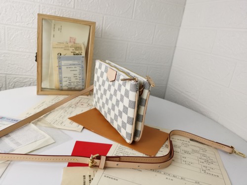Louis Vuitton Womens Bags Clutch Wallets Luxury Brand Double Zip Pochette Other Monogram Canvas M69203 with Original Box whatsapp 【+1-3239614486】