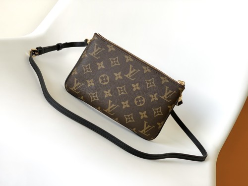 Louis Vuitton Womens Bags Clutch Wallets Luxury Brand Double Zip Pochette Other Monogram Canvas M69203 with Original Box whatsapp 【+1-3239614486】