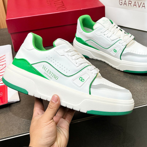 Valentino Womens Mens Unisex Shoes Sneakers Leather Luxury Brand Valentino Garavani Freedots XL calfskin leather trainer with Original Box Whatsapp【+1-3239614486】