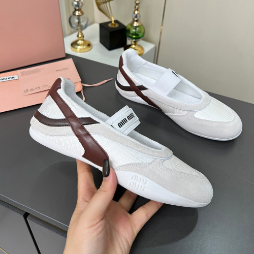 MiuMiu Womens Shoes Ballerinas Breathable Design Luxury Brand Gymnasium technical fabric and suede ballerinas with Original Box Whatsapp 【+1-3239614486】