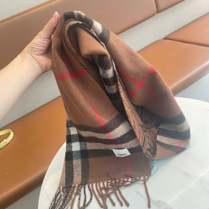 Burberry Scarves Womens Fashion Scarf Reversible Montage Cashmere Scarf 180x 30cm with Original Box Whatsapp【+1-3239614486】