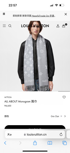Louis Vuitton Scarves Womens Mens Unisex Fashion Scarf 196 x 34 cm LV All About Monogram Scarf with Original Box Whatsapp【+1-3239614486】