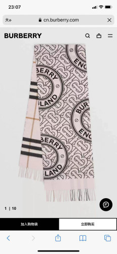 Burberry Scarves Womens Fashion Scarf Reversible Montage Cashmere Scarf 180x 30cm with Original Box Whatsapp【+1-3239614486】