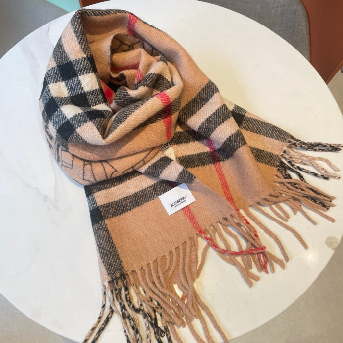 Burberry Scarves Womens Fashion Scarf Reversible Montage Cashmere Scarf 180x 30cm with Original Box Whatsapp【+1-3239614486】