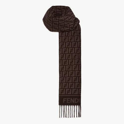 Fendi Scarves Womens Fashion Scarf FF Scarf Brown wool and cashmere scarf with Original Box Whatsapp【+1-3239614486】
