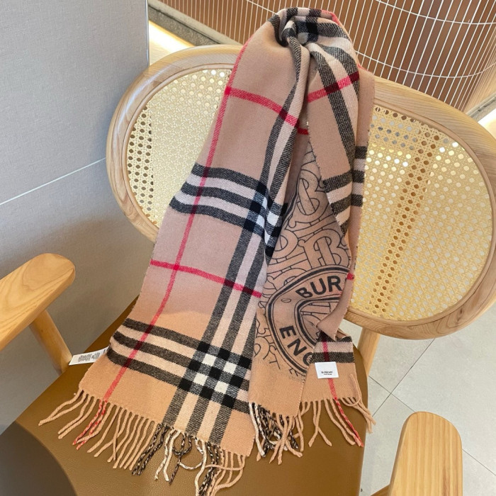 Burberry Scarves Womens Fashion Scarf Reversible Montage Cashmere Scarf 180x 30cm with Original Box Whatsapp【+1-3239614486】