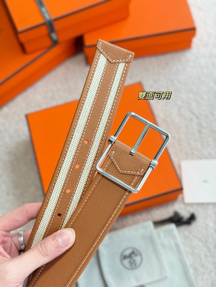Hermes Mens Belt Luxury Brand Design Half Cod Riviera 38 reversible leather belt Fashion Type with Original Box