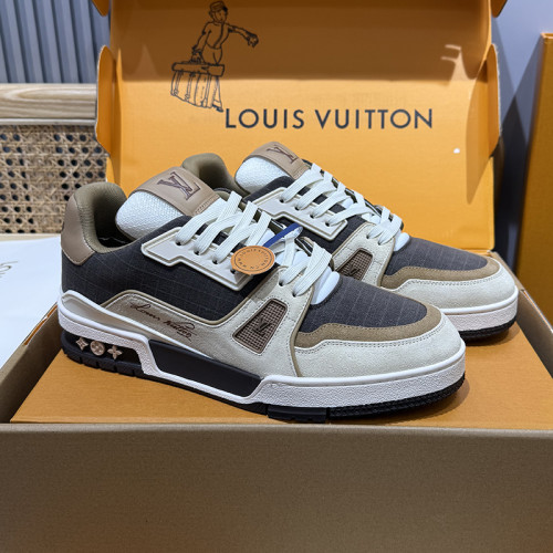 Louis Vuitton Mens Shoes Fashion Sneakers Design Luxury Brand LV TRAINER Skate SNEAKER Mix of materials with Original Box 1ABLXH Whatsapp 【+1-3239614486】