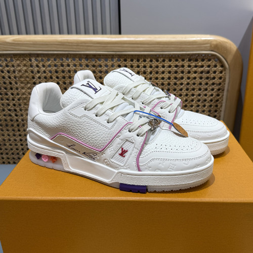 Louis Vuitton Mens Shoes Fashion Sneakers Design Luxury Brand LV TRAINER Skate SNEAKER Mix of materials with Original Box 1ABLXH Whatsapp 【+1-3239614486】