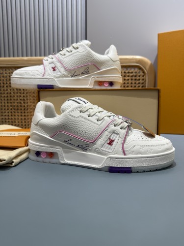 Louis Vuitton Mens Shoes Fashion Sneakers Design Luxury Brand LV TRAINER Skate SNEAKER Mix of materials with Original Box 1ABLXH Whatsapp 【+1-3239614486】