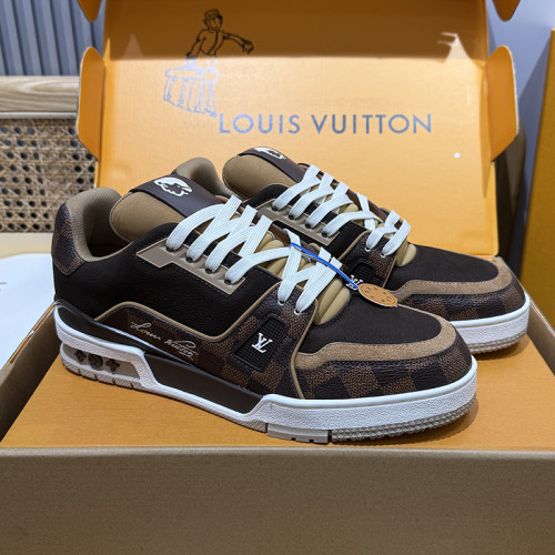 Louis Vuitton Mens Shoes Fashion Sneakers Design Luxury Brand LV TRAINER Skate SNEAKER Mix of materials with Original Box 1ABLXH Whatsapp 【+1-3239614486】