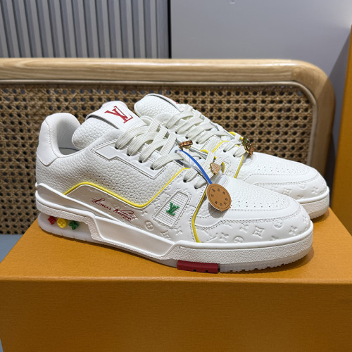 Louis Vuitton Mens Shoes Fashion Sneakers Design Luxury Brand LV TRAINER Skate SNEAKER Mix of materials with Original Box 1ABLXH Whatsapp 【+1-3239614486】