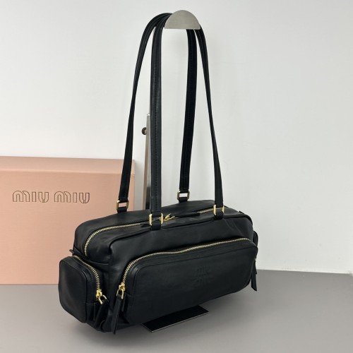 MiuMiu Womens Shoulder Bags Luxury Brand Pocket washed nappa leather bag Whatsapp 【+1-3239614486】