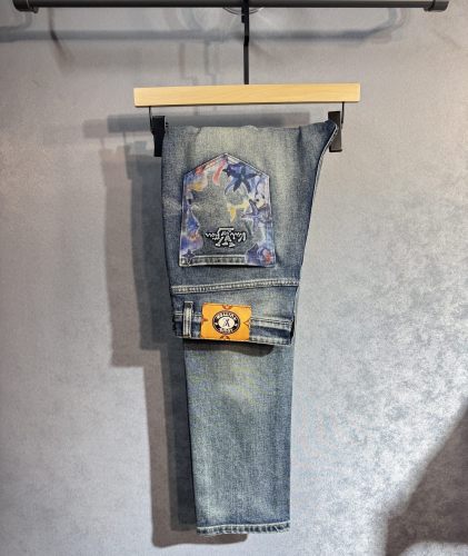 Louis Vuitton Luxury Brand Women Mens Pant Jeans Damier Workwear Denim Pants 1AFX42 Whatsapp 【+1-3239614486】