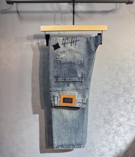 Louis Vuitton Luxury Brand Women Mens Pant Jeans Damier Workwear Denim Pants 1AFX42 Whatsapp 【+1-3239614486】