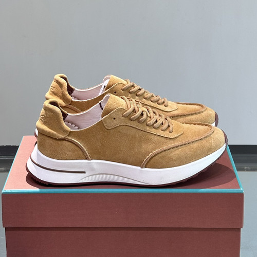 Loro Piana Mens Shoes Sneakers Casual Design Luxury Brand Tennis Walk Sneaker Suede Calf Split with Original Box whatsapp 【+1-3239614486】