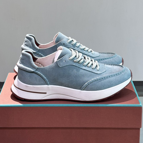 Loro Piana Mens Shoes Sneakers Casual Design Luxury Brand Tennis Walk Sneaker Suede Calf Split with Original Box whatsapp 【+1-3239614486】