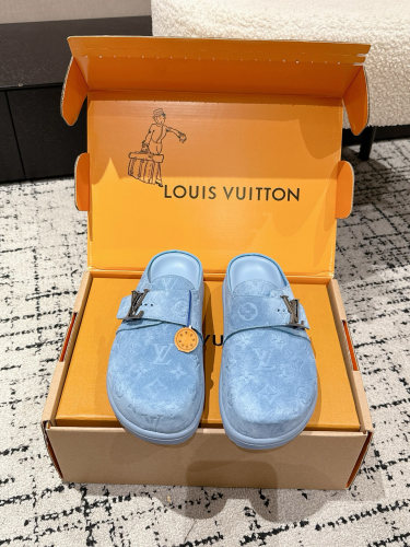 Louis Vuitton Womens Mens Unisex Shoes Sandals Slippers Luxury Brand LV Cosy Comfort Mule 1AGVOO with Original Box Whatsapp 【+1-3239614486】