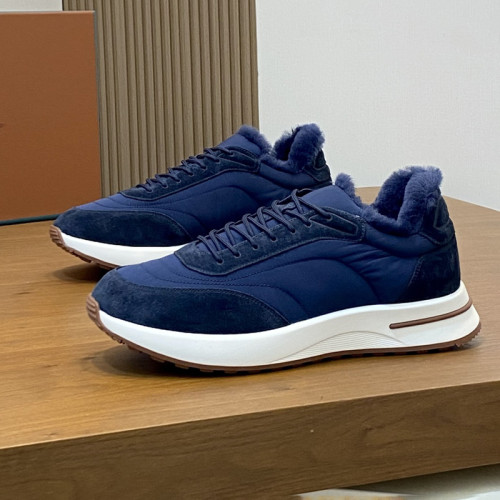 Loro Piana Mens Shoes Sneakers Casual Design Luxury Brand Tennis Walk Sneaker Suede Calf Split Fur Winter Version with Original Box whatsapp 【+1-3239614486】