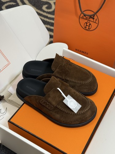 Hermes Mens Womens Casual Shoes Fashion Loafers Slippers Sandals Luxury Brand with Original Box Whatsapp【+1-3239614486】