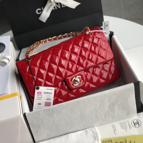 Chanel Womens Bags Quilted Patent Leather Classic Crossbody Bag CF 1112 Luxury Brand with Original Box whatsapp 【+1-3239614486】