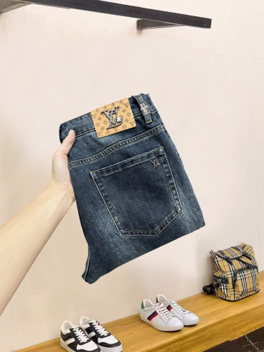 Louis Vuitton Luxury Brand Women Mens Pant Jeans Damier Workwear Denim Pants 1AFX42 Whatsapp 【+1-3239614486】
