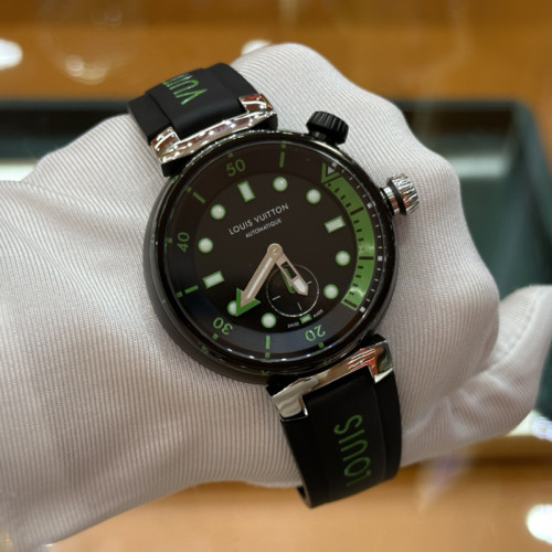 Louis Vuitton Womens Mens Unisex Watch Luxury Brand Design QA122A Tambour Street Diver, Automatic, 44mm, Steel with Original Box Whatsapp 【+1-3239614486】
