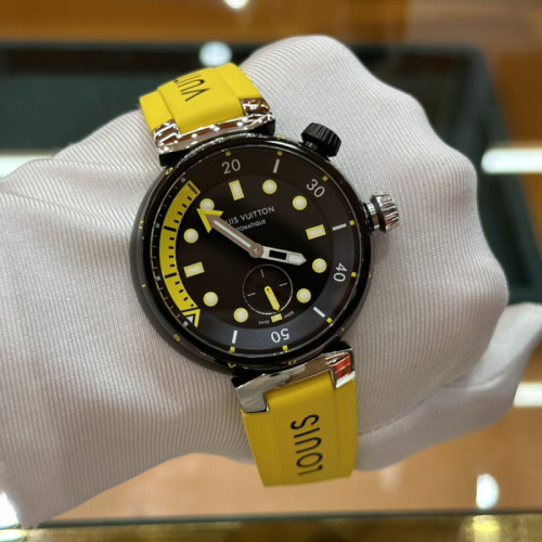Louis Vuitton Womens Mens Unisex Watch Luxury Brand Design QA122A Tambour Street Diver, Automatic, 44mm, Steel with Original Box Whatsapp 【+1-3239614486】