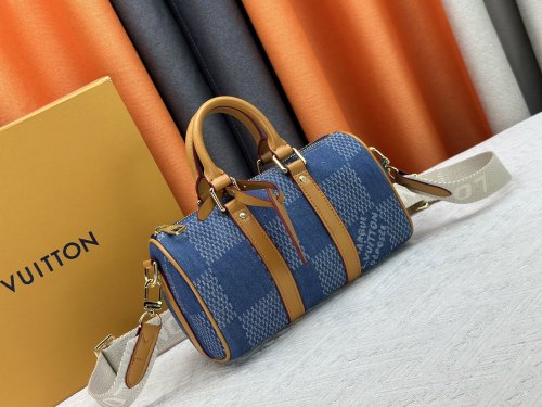 Louis Vuitton Womens and Mens Unisex Bags Luxury Brand M46271 LV Keepall Bandoulière 25 Monogram Eclipse Whatsapp【+1-3239614486】