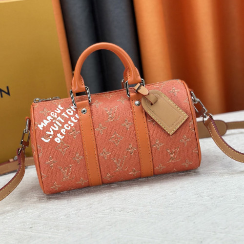 Louis Vuitton Womens and Mens Unisex Bags Luxury Brand M46271 LV Keepall Bandoulière 25 Monogram Eclipse Whatsapp【+1-3239614486】