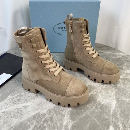Prada Women Shoes Boots Luxury Brand Monolith brushed leather Chelsea boots 1T256N_B4L_F0002_F_G055 with Original Box Whatsapp 【+1-3239614486】