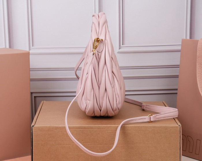 MiuMiu Womens Fashion Handbags Shoulder Bag Leather Luxury Brand Miu Miu Wander Matelasse Nappa Leather Hobo Bag Whatsapp 【+1-3239614486】