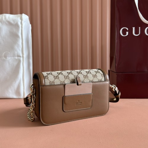 Gucci Womens Bags Shoulder Messenger Bag Luxury Brand Gucci Go small shoulder bag in Rosso Ancora red GG with Original Box 826761 FAEKL 6207