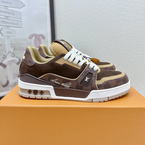 Louis Vuitton Mens Shoes Fashion Sneakers Design Luxury Brand LV TRAINER Skate SNEAKER Mix of materials with Original Box 1ABLXH Whatsapp 【+1-3239614486】