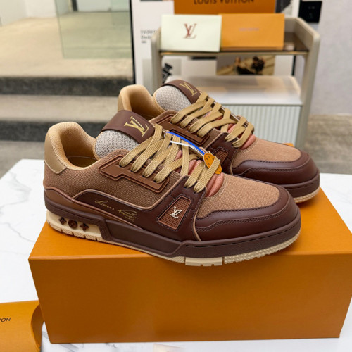 Louis Vuitton Mens Shoes Fashion Sneakers Design Luxury Brand LV TRAINER Skate SNEAKER Mix of materials with Original Box 1ABLXH Whatsapp 【+1-3239614486】
