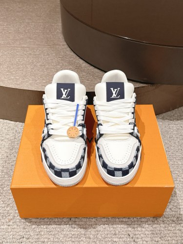 Louis Vuitton Mens Shoes Fashion Sneakers Design Luxury Brand LV TRAINER Skate SNEAKER Mix of materials with Original Box 1ABLXH Whatsapp 【+1-3239614486】