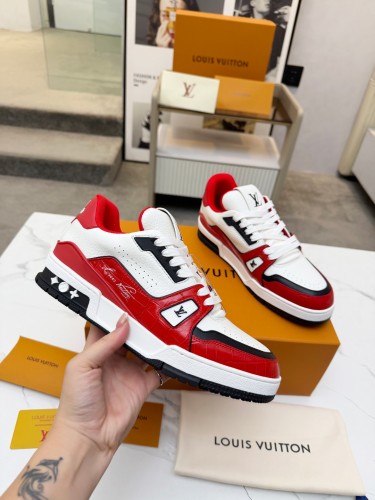 Louis Vuitton Mens Shoes Fashion Sneakers Design Luxury Brand LV TRAINER Skate SNEAKER Mix of materials with Original Box 1ABLXH Whatsapp 【+1-3239614486】