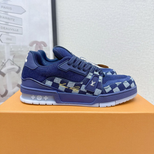 Louis Vuitton Mens Shoes Fashion Sneakers Design Luxury Brand LV TRAINER Skate SNEAKER Mix of materials with Original Box 1ABLXH Whatsapp 【+1-3239614486】