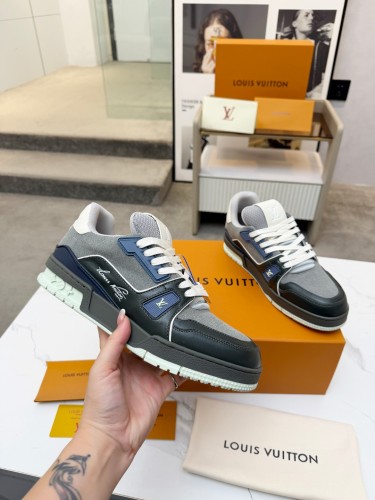 Louis Vuitton Mens Shoes Fashion Sneakers Design Luxury Brand LV TRAINER Skate SNEAKER Mix of materials with Original Box 1ABLXH Whatsapp 【+1-3239614486】