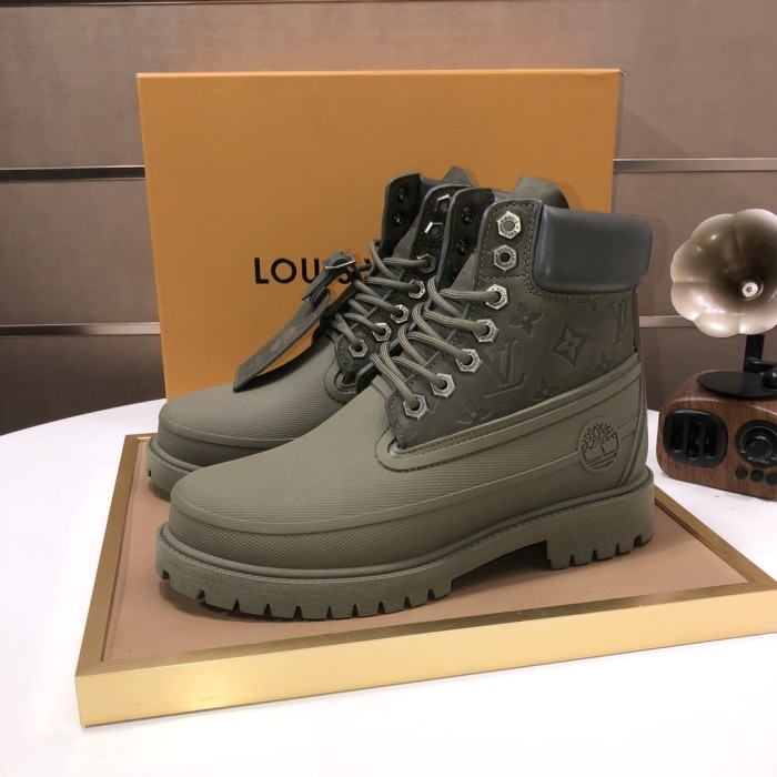 Louis Vuitton x Timberland 6-inch ankle boot Men Shoes Fashion Sneakers Boots Luxury Brand Mens Herlam Sneaker with Original Box whatsapp 【+1-3239614486】